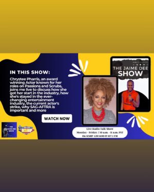 Chrystee Pharris Instagram - I’ll be talking with my mentee @ItsJaimeDee on his new show this morning. 

#acting #actingclass #actinglife #actingtips #actor #actorproblems #actors #actorslife #actress #AtlantaActors #audition #auditioning #auditions #cast #casting #castingdirector #Hollywood #HollywoodActress #Hollywoodlife #blackgirlmagic #blackgirlsrock #keytosuccess #behindtgescenes #blackactors #lightscameraaction
#thespian #voiceactor  #voiceover #workingactor #bookedit