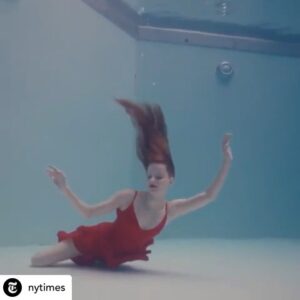 Claire Friesen Instagram - Such an honor @nytimes !! Special thanks to @giadk and @mosadek for letting me share some underwater dance with all of you!

@nytimes A mermaid in Midtown! “I’m trying to be one with the water,” said @claire_friesen, a synchronized swimmer and actress. “I feel most creative when I’m able to step out of my brain and into my body. Dancing underwater is a form of meditation.” Claire — she was in the show “La Rêve” and a member of the Canadian national synchronized swimming team — will be featured in “Lake of Dreams,” an underwater project directed by @kennyortegablog, in December. Here, as a toast to summer, she performs an improvisation to Chopin in the pool at @mphc.nyc. “I grew up in the ocean and on the beach,” said Claire, who lived in Qatar as a child with her family, “and that’s where I was always swimming.” She can stay underwater for 4 minutes without breathing. “You get a sensation of having to breathe underwater, almost in a panic, but you really don’t,” she told the #nytimes dance critic @giadk. “If you’re calm through it, then you have so much time. And especially in the ocean. It’s just so magical.” @mosadek made this video for #SpeakingInDance, our weekly series exploring the world of #dance.