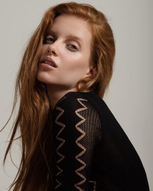 Claire Friesen Instagram - 🦁
Shot by @marta_mcadams 
H&M @mailebellomua 
#portrait #model #redhead #natural #makeup #hair #editorial #clean