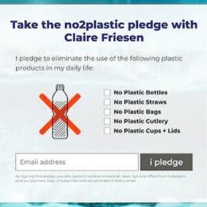 Claire Friesen Instagram - Excited to announce I’m an ambassador for no2plastic, an incredible nonprofit founded by Brown Cannon dedicated to reducing single-use plastic around the world. no2plastic collaborates with award winning photographers, filmmakers and artists to connect with people and visually tell the story of our planet and it’s struggle with plastic pollution. 
Let’s make a difference together—click the link in my bio to sign the pledge to eliminate single-use plastic with me! xx

Photo by @tomasz_rossa