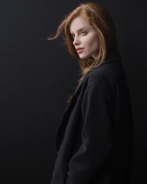 Claire Friesen Instagram - “I love that word. Forever. I love that forever doesn’t exist, but we have a word for it anyway, and use it all the time. It’s beautiful and doomed.”—Viv Albertine
Men’s blazers, wind swept hair and deep thoughts. The usual. ☺️ 📷 @romidiaz @agataserge @makeuphairstylist .
.
.
.
.
#actor #actress #portrait #model #quotes #nyc #redhead