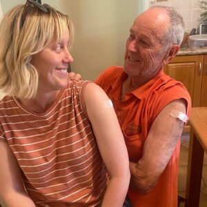 Claire Hooper Instagram - Why I love adventures with my dad.
1. When we are crossing the road on the bikes he yells ‘clear’ and it’s almost like he’s calling me by my name.
2. He is scared of needles but he acted fine with it because I was watching. And laughing.
3. I wouldn’t have done this slide but he went down first and I felt shamed by a 78 year old man.