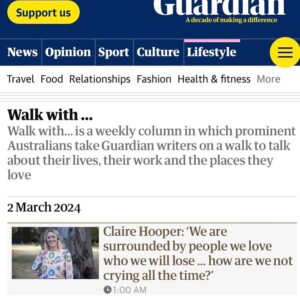 Claire Hooper Instagram - Thanks to Sian Cain at the Guardian for a lovely interview and for indulging some very upbeat comedy promo. Link in bio