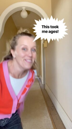 Claire Hooper Instagram - We are staying in a house with a very long hallway. But soon I’ll be in Adelaide! And you can buy cheap tickets right now, for 25hours only! Head to the link in my story. 
Shoutout to my 7 year old camera operator, Syl. Great framing, steady hand, you’ve earned your pocket money this week.
