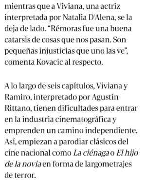 Clara Kovacic Instagram - Con sangre sudor y lágrimas festejo cada uno de los logros 🎬❤️

Gracias @clarincom @elerramundos @flormedina_comunicacion por dar visibilidad a mi trabajo 

Estrenamos @remoras.la.serie en @somoscontar de @diego.alfredo.garcia con @natidalena 
Estrenamos #mar.ia en @cine.gaumont que ya tiene su tercer semana en cartelera
Estamos a pleno con @tenebrissomnia_game de @borghiandres @tobiasrusjan 

Tengo pura admiración por el cine nacional y pura admiración de todos estos proyectos y las personas involucradas en ellos ❤️❤️❤️ 

#graciastotales 

Y gracias a ustedes que me bancan en mis locuras seguidores ❤️

.
.
.
.
.
.
.
#pic #picoftheday #photooftheday #photography #love #instagood #instalike #instadaily #instamood #insta #film #actriz #actress #photo #photoeveryday #photographer