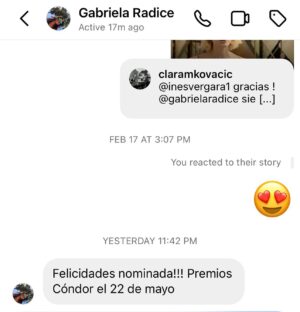 Clara Kovacic Instagram - Todavía no caigo
Estoy nominada como actriz revelación en los #premioscondordeplata 
🙉🤯🤯
Por mi papel en El Desarmadero del crack @eduardopintocine 
🎬🎬🎬

✅ no dormí en toda la noche
✅ hoy tengo rodaje toda la tarde noche
✅ estoy hecha una bola de emociones