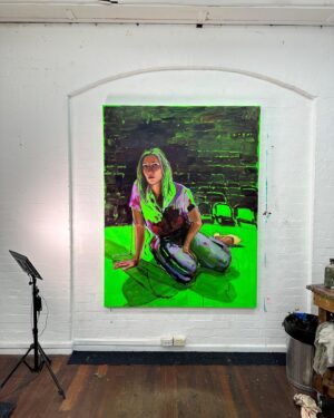 Claudia Karvan Instagram - @_laura_jones_  My beautiful friend painted this portrait of me as Stevie in Edward Albee’s The Goat or Who is Sylvia? Between a matinee performance and an evening performance. We gossiped and shot the breeze and she produced this artwork which is now a 2023 finalist for the @archibaldprize She is a talented and gorgeous human. The last photo is from many years ago. Our first sitting for a portrait. @sydneytheatreco @statetheatresa