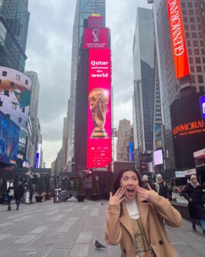 Claudia Tan Instagram - She’s upgraded to a ✨Times Square billboard✨ now 

I took this photo of me in 2022 in front of the exact same billboard while I was in NY for Wattcon so that I can manifest this exact day where my face would be on it (& photoshop the actual banner over it). Needless to say, it actually happened & I’m still shook about it! 😍

Huge thanks to @onerpmpac & @theisaacmiranda for making this happen ❤️ I’m so proud to be your @spotify & @spotifyasia EQUAL ambassador for July. Tune into next Friday for my next single!