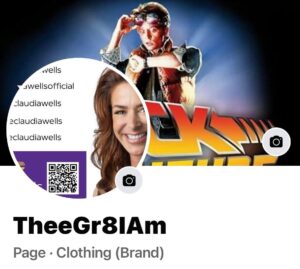 Claudia Wells Instagram - My new personally created wearable art clothing line….please pass on the word! Thank you & God bless you! 
@TheeGr8IAm
Inspired by The Holy Spirit, to honor God
*
*
#clothing #claudiawells #armaniwells @theclaudiawells #bttf #jenniferparker #backtothefuture @back_to_the_future_trilogy