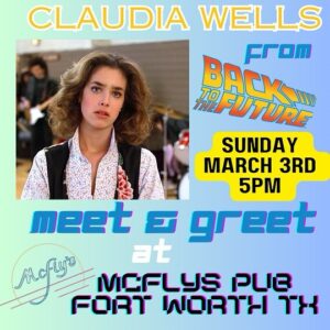 Claudia Wells Instagram - Coming up in a couple weeks! Sunday, March 3rd @mcflyspub with my great friends in Texas!! 
*
*
#autograph #photo #love #fun #claudiawells #jenniferparker #bttf #backtothefuture #fortworth #texas #mcfly