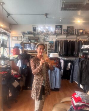 Claudia Wells Instagram - Back home and happy to be at work! #armaniwells #claudiawells #storeowner #bttf #jenniferparker #mensfashion #mensresale
