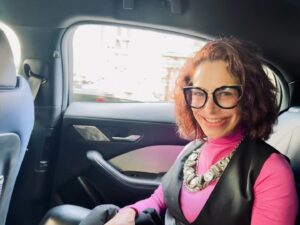Claudia Wells Instagram - Had an amazing day yesterday in San Francisco! Honored to be a 5th generation San Franciscan. This is the back seat of a no driver car taking me to my hotel from Golden Gate Park! 
The Future is Now
*
*
#waymo #selfdrivingcar #sanfranciso #travel #family #claudiawells #bttf #backtothefuture #jenniferparker #armaniwells #storeowner #mensresale #openbyappointment ArmaniWells.com