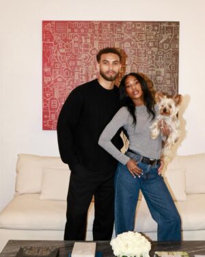 Clinton Moxam Instagram - february 5th is the new january 1st. our new year starts today 🤞🏾 

this month marks six years since our move to LA. just a girly from the midwest & a boy from florida that took a chance on themselves (and each other) ❤️ so happy to have worked with our friend @liziphoenix to create a piece for home that is uniquely ours, just like our experience here. 

we have grown so much here. to the next chapter! swipe for little u   c