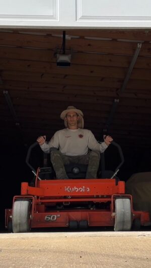 Cody Johns Instagram - It’s that time of year again 🚜 It’s time to bring out the @kubotausa and get the job done! This is not a brand deal at all I just love my mower 🙋🏻‍♂️

 It’s a lot of work for me but it’s super gratifying. Sometimes I feel like mowing is the only time where I can be alone with my thoughts, which can be rare in this era of constant distractions. 

I used to put on a podcast or listen to music while I mow but now I realize what I need more than ever is boredom. I need time to think. Time to pray. Time to reflect. 

As a man, I feel like what I was missing was doing actual work with my hands - something that I really haven’t done very much while living in LA. that’s why I have so much fun building chicken coops or doing any home renovation projects. It’s a break from the norm, which I think is necessary for everyone. 

Almost every time before I start mowing, I feel a little overwhelmed by the work, but by the end, I’m filled with a sense of pride and gratitude. I’m so thankful that I have land to be able to mow.

Anyways, thanks for joining me. Until next week when it’s time to do it all over again 😂😩

The good thing is, I only really take care of the property in the summer months so I do get a five month break in the winter.