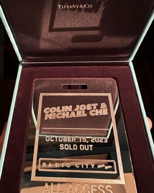 Colin Jost Instagram - Thanks to everyone who came to the show last night and to @radiocitymusichall for this crystal ticket immortalizing that Che’s name was second