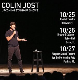 Colin Jost Instagram - NEXT WEEK I’m coming to CLEARWATER and DAVIE Florida and then the natural next destination: PONTIAC MICHIGAN. Link for tickets in bio. I’m bringing this stool with me as a tribute to Clint Eastwood and his chair circa 2012