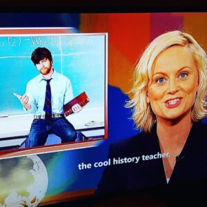 Colin Jost Instagram - #tbt my first year writing at SNL. I definitely did my own hair and wardrobe. Can only assume the joke was about a teacher sleeping with his students