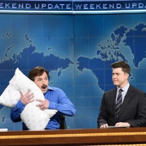 Colin Jost Instagram - First show back tonight. I miss this guy.

(@beckbennett not Mike Lindell)