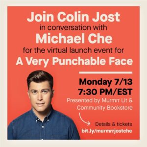 Colin Jost Instagram - If you can join on Monday, you get a copy of the book, support a great local bookstore (Community Bookstore in BK) and maybe Che will tell you about the horrifying present he gave me for my birthday
Link in bio!