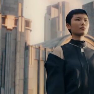 Colleen Atwood Instagram - A masterclass of elegance and minimalism. Beautiful practical garment construction that enhances the futuristic vision of Paul Andrew for Ferragamo AW21 #FerragamoAW21 #FuturePositive #Gattaca