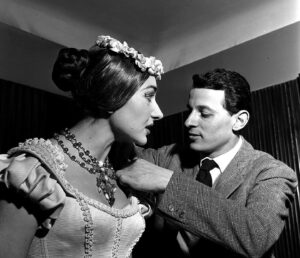 Colleen Atwood Instagram - Piero Tosi & Maria Callas behind the scenes of La Sonnambula directed by Luchino Visconti in the Teatro alla Scala, Milano 1955 (Erio Piccagliani) @pierotosiofficial  #costumedesign #mariacallas
