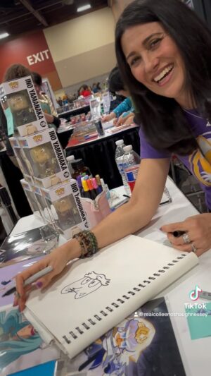 Colleen O'Shaughnessey Instagram - Colleen drawing Tails. Sort of. 

#tails #art #icantdraw 

@gameonexpo @celebworx