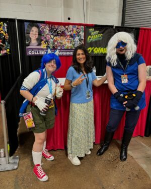 Colleen O'Shaughnessey Instagram - Day 2 done! 2 Sonics and a Tails, 2 Soras and some digidestined, a tremendous Rouge the Bat, a fake baby Naruto (that I TOTALLY thought was real), and some beautiful art! 

@tmgexpo