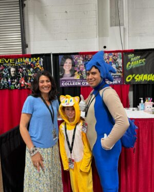 Colleen O'Shaughnessey Instagram - Day 2 done! 2 Sonics and a Tails, 2 Soras and some digidestined, a tremendous Rouge the Bat, a fake baby Naruto (that I TOTALLY thought was real), and some beautiful art! 

@tmgexpo
