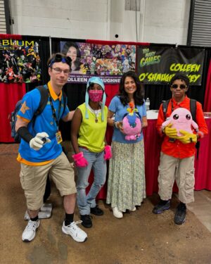 Colleen O'Shaughnessey Instagram - Day 2 done! 2 Sonics and a Tails, 2 Soras and some digidestined, a tremendous Rouge the Bat, a fake baby Naruto (that I TOTALLY thought was real), and some beautiful art! 

@tmgexpo