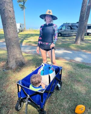 Collette Wolfe Instagram - I’m home and so grateful for my bed and air conditioning and gated off baby play areas. #camping #virginia #easternshore