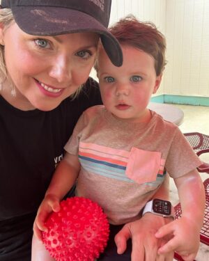 Collette Wolfe Instagram - I never post anything anymore here’s a selfie with my gorgeous baby and the red ball he carries every where ❤️🐥