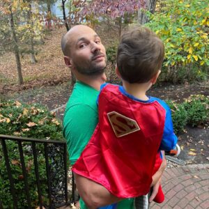 Collette Wolfe Instagram - A grumpy Superman and his parents #halloween2022