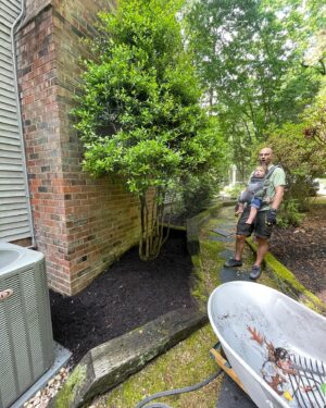Collette Wolfe Instagram - Family gardening project. We ordered 15 yards of mulch so only 4 trillion more of these beds to go💪💪💪💪 super rewarding 🪴🪴🪴