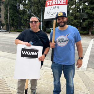 Colton Dunn Instagram - Repping WGA at #WB. Stop trippin studios. My homie Eddie don’t play. 
#wgastrong