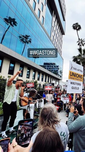 Colton Dunn Instagram - Big shout out to @imaginedragons for believing in us. See you at the gates. #wga #wgastrong #wgastrike #netflix #amazon #universal #warnerbros #payus