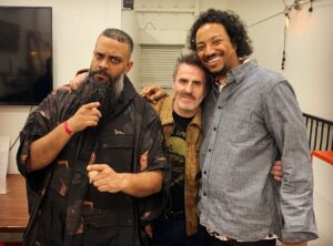 Con O'Neill Instagram - Two men standing on boxes and ..... me
@guzkhanofficial and @sambaschutte you funny, beautiful , tall...beauties. A great night was had by all 
#comedy #kindness #giants #imtallerthenilookhonest