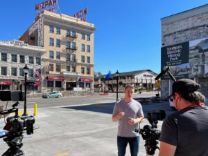Connor Fields Instagram - Another epic weekend seeing some amazing parts of Nevada. Saw some of the beauty of the northern part of the state, checked out the haunted @mizpahhotel , Diana’s punch bowl (a random giant hole in the ground with a hot springs - really cool), explored ghost towns which was WILD, interviewed 92 year old “Bud” which was an honor, and had a few brews at @tonopahbrew which really was a tough day at work 🤪. What an experience as well to visit the town of Jarbidge, known as “the most remote town in the lower 48”,which has a population of 16 and only one spot in town where your phone has service and that’s where you could catch us whenever we had a break 😂😂😂