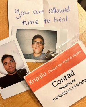 Conrad Ricamora Instagram - So grateful for this experience. It’s hard to admit you need help. Its even harder to commit to getting it. But for anyone struggling with trauma of any kind - it’s okay to seek help. You’ll find you’re not alone. I will forever be grateful for the people I met this week. Our brave, gorgeous little tribe of fellow weirdos. I feel fundamentally different because of you and will carry you with me always. If you are reading this and struggling with any sort of trauma, you are not alone. If I’m being honest the fact that the work is still ongoing feels both exhilarating and exhausting 😂😭 there’s no fucking destination …but I got this. And so do you. 🥰

And to whoever left this rock (inscribed with the exact words I needed) that I came across while hiking - thank you. You have no idea what you’ve done for me.