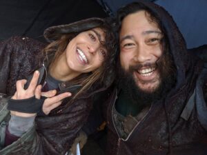 Cooper Andrews Instagram - Smiling is a sign of aggression... okay, maybe not... BUT MAYBE SO! @iamnadiahilker thanks for letting me borrow your extra hoodie.

#TheWalkingDead #twdfamily