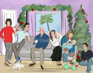 Corey Cott Instagram - Merry Christmas from the Cotts! Artwork by the magnificent, wonderful, gloriously talented @tugrice. Check him out immediately! 🖼👍🏼