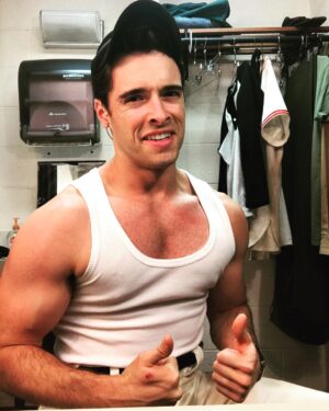 Corey Cott Instagram - The obligatory “I’m-in-tech/dressing-room/wear-a-beater-in-the-show/trying-not-to-show-I’m-flexing/just-did-50-push-ups/been-eating-whole-chickens” selfie. #CharlieBanks