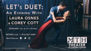 Corey Cott Instagram - ANNOUNCEMENT #1: The one, the only @lauraosnes and I are doing our first DUET show together! I’ll be returning to @mththeater in Kansas City after my sold out show in September, and bringing along Laura for a stupidly fun night of us singing our favorite duets. And of course the brilliant @brauhala will be joining us on the ivories. January 16th and 17th. 7:30 PM. @mththeater. COME HANG, YALL! Link in bio. 📷: @emiliomk / @broadwaycom