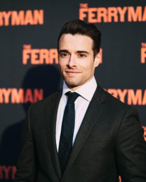 Corey Cott Instagram - Last night at the INCREDIBLE @theferrymanbway opening. What. A. Show. So good to be back at the Jacobs. 
Suit: @jcrew 
Photo: @emiliomk @broadwaycom / @gettyimages