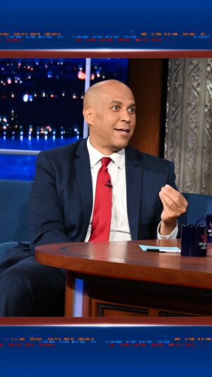 Cory Booker Instagram - Sen. @corybooker believes Trump’s felony conviction is a “moment of justice” for the American people.

#Colbert