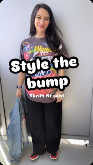 Cory Lee Instagram - Style the bump - thrift fit ootd! 

Hands down one of my fav vintage jean jackets and racing tees!

Jacket found at @redlightvintage 
Tee found at @frankiecollective 

 #ootd #stylethebump #coryleematernitystyle #maternity #preggo #thrift #vintage #thriftedfashion #coryleethrifts