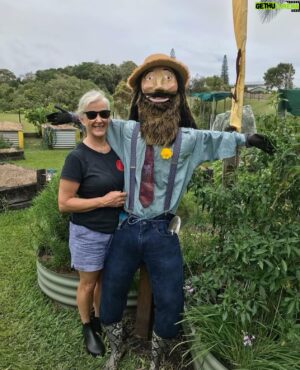 Costa Georgiadis Instagram - So today I came across this Costa crow which has been part of the @veggie.village4573  community garden on the sunshine coast at Perigean Beach. He is certainly a big talk unit and Im told that he gets renovated , and upgraded quite regularly by his creator Simone Gillan. Its such a genuine treat to see scarecrows bring fun and creativity to gardens large and small. Fun in the garden  spreads love  via  the he(Art)ery.