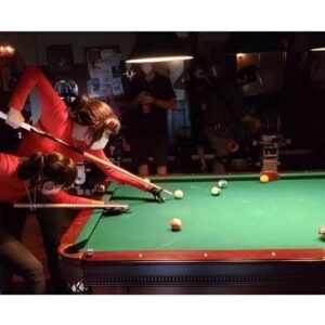 Courtney Bandeko Instagram - S/o to legendary pool champion, Monica “The Assassin” Webb, who doubled me tonight. Truly an honor to study under someone who has simply mastered what they do, something I still aspire to xx💥❤️🙏
@monica_webb.1

Photo cred @america_young 🔥