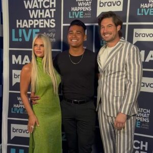 Craig Conover Instagram - Tune into Watch What Happens Live tonight at 10PM to watch me and Madison talk all things Southern Charm. Always awesome being able to bring family. And yes that is JORDAN ANDINO the host of Cook At All Costs and one of me and Austen’s best friends and our partner and chef in Carriage House #futuresisterinlaw #bravo #bravotv #wwhl (@tomjamesclothing)