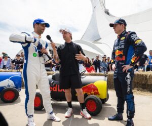 Craig McMorris Instagram - My carousel on making F1 drivers laugh out loud, "lol" 
📸 @jozzzeph.roby 

Soapbox Montreal. #linkinbio 
Had the pleasure of co hosting and incredible pre F1 race event with @mollycarlson1 and drivers @maxverstappen1 @danielricciardo @yukitsunoda0511 @schecoperez thanks @redbullcanada