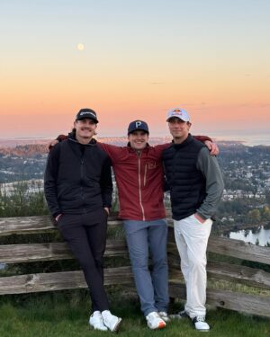 Craig McMorris Instagram - Great day for it. 
🐻 ⛳️=🤠

@mikeyciccarelli and I were lucky enough to play one of Canada's most beautiful courses with one of the kindest and most talented humans out there.  The slinger king!!!! @macbouchergolf thanks for hosting us and thanks for the fantastic day. 
📸 @tiffanigolfs